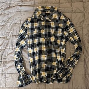 Banana Republic Black and Yellow Casual Button Down Shirt
